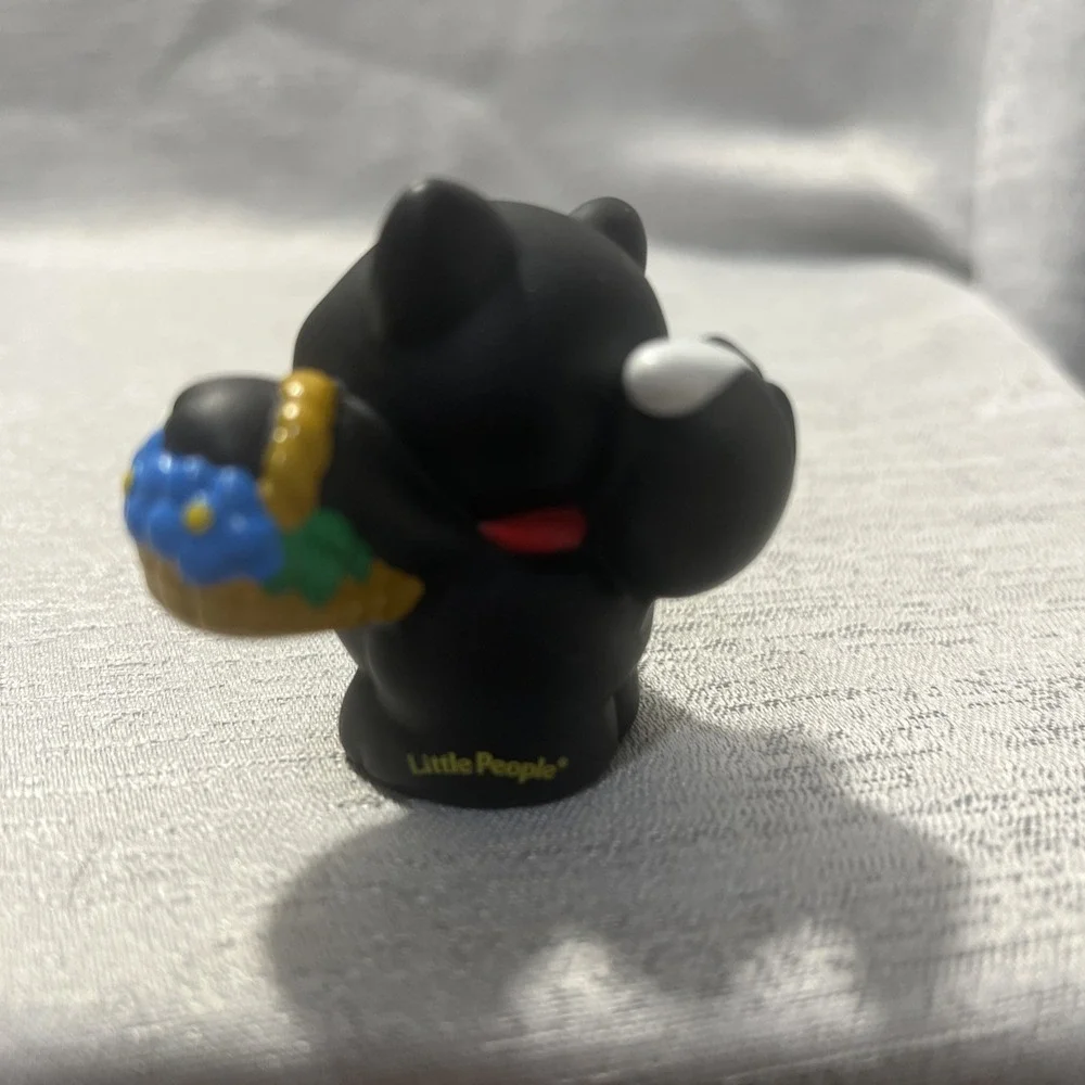 Fisher Price Little People Black Cat Flower Basket Kitty For House Halloween2002